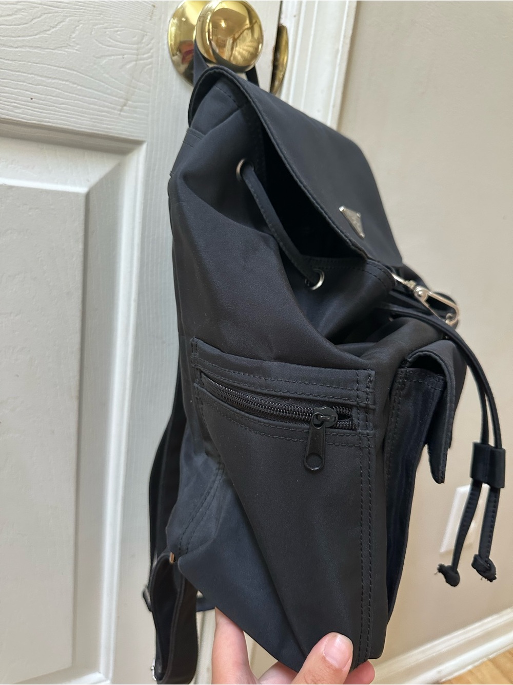 Prada Black Nylon Backpack with Silver Hardware - Picture 4 of 11